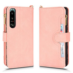 Funda de Cuero Cartera con Soporte Carcasa BY2 para Sony Xperia 5 III Oro Rosa