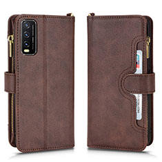 Funda de Cuero Cartera con Soporte Carcasa BY2 para Vivo Y12G Marron