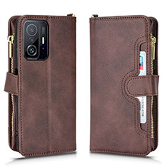 Funda de Cuero Cartera con Soporte Carcasa BY2 para Xiaomi Mi 11T 5G Marron