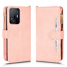 Funda de Cuero Cartera con Soporte Carcasa BY2 para Xiaomi Mi 11T 5G Oro Rosa