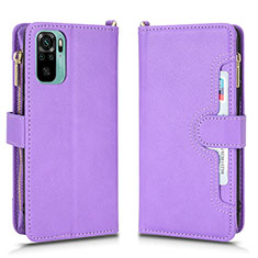 Funda de Cuero Cartera con Soporte Carcasa BY2 para Xiaomi Redmi Note 10 4G Morado