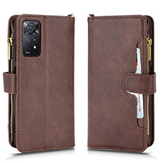 Funda de Cuero Cartera con Soporte Carcasa BY2 para Xiaomi Redmi Note 11 Pro 5G Marron