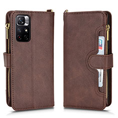 Funda de Cuero Cartera con Soporte Carcasa BY2 para Xiaomi Redmi Note 11T 5G Marron