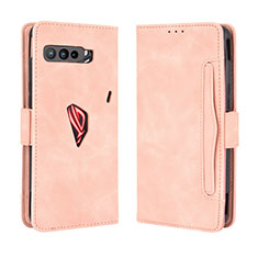 Funda de Cuero Cartera con Soporte Carcasa BY3 para Asus ROG Phone 3 Strix ZS661KS Rosa