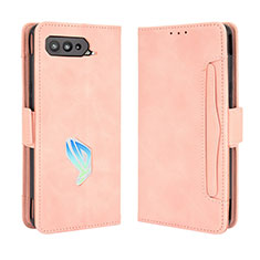 Funda de Cuero Cartera con Soporte Carcasa BY3 para Asus ROG Phone 5 Ultimate Rosa