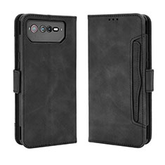 Funda de Cuero Cartera con Soporte Carcasa BY3 para Asus ROG Phone 6 Negro