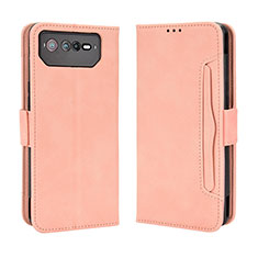 Funda de Cuero Cartera con Soporte Carcasa BY3 para Asus ROG Phone 6 Pro Rosa