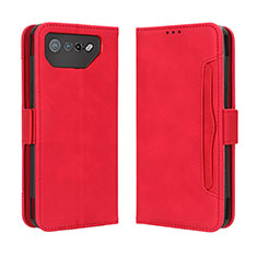 Funda de Cuero Cartera con Soporte Carcasa BY3 para Asus ROG Phone 7 Rojo