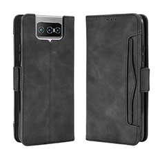 Funda de Cuero Cartera con Soporte Carcasa BY3 para Asus Zenfone 7 ZS670KS Negro