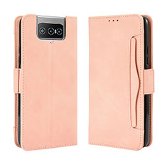 Funda de Cuero Cartera con Soporte Carcasa BY3 para Asus ZenFone 8 Flip ZS672KS Rosa