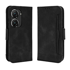 Funda de Cuero Cartera con Soporte Carcasa BY3 para Asus Zenfone 9 Negro