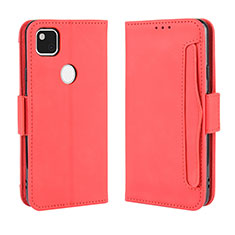 Funda de Cuero Cartera con Soporte Carcasa BY3 para Google Pixel 4a Rojo