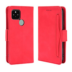 Funda de Cuero Cartera con Soporte Carcasa BY3 para Google Pixel 5 Rojo