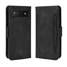 Funda de Cuero Cartera con Soporte Carcasa BY3 para Google Pixel 6a 5G Negro