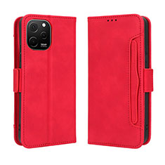 Funda de Cuero Cartera con Soporte Carcasa BY3 para Huawei Enjoy 50z Rojo