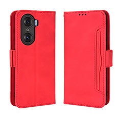 Funda de Cuero Cartera con Soporte Carcasa BY3 para Huawei Honor 60 5G Rojo