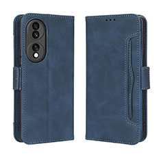 Funda de Cuero Cartera con Soporte Carcasa BY3 para Huawei Honor 70 5G Azul