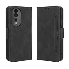 Funda de Cuero Cartera con Soporte Carcasa BY3 para Huawei Honor 80 5G Negro