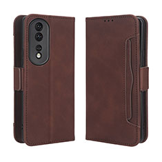 Funda de Cuero Cartera con Soporte Carcasa BY3 para Huawei Honor 80 Pro Flat 5G Marron