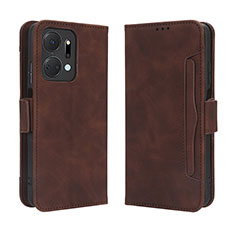 Funda de Cuero Cartera con Soporte Carcasa BY3 para Huawei Honor X7a Marron