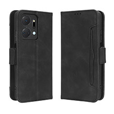 Funda de Cuero Cartera con Soporte Carcasa BY3 para Huawei Honor X7a Negro