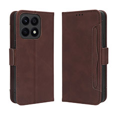 Funda de Cuero Cartera con Soporte Carcasa BY3 para Huawei Honor X8a 4G Marron