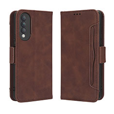 Funda de Cuero Cartera con Soporte Carcasa BY3 para Huawei Nova 10z Marron