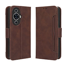 Funda de Cuero Cartera con Soporte Carcasa BY3 para Huawei Nova 11 Pro Marron