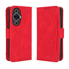 Funda de Cuero Cartera con Soporte Carcasa BY3 para Huawei Nova 11 Pro Rojo