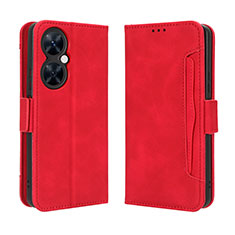 Funda de Cuero Cartera con Soporte Carcasa BY3 para Huawei Nova 11i Rojo