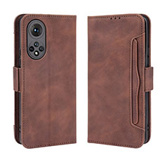 Funda de Cuero Cartera con Soporte Carcasa BY3 para Huawei Nova 9 Marron