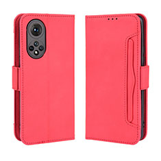 Funda de Cuero Cartera con Soporte Carcasa BY3 para Huawei Nova 9 Rojo