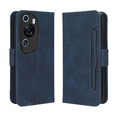 Funda de Cuero Cartera con Soporte Carcasa BY3 para Huawei P60 Art Azul