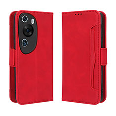 Funda de Cuero Cartera con Soporte Carcasa BY3 para Huawei P60 Art Rojo