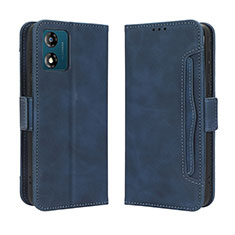 Funda de Cuero Cartera con Soporte Carcasa BY3 para Motorola Moto E13 Azul