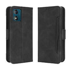 Funda de Cuero Cartera con Soporte Carcasa BY3 para Motorola Moto E13 Negro