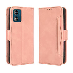 Funda de Cuero Cartera con Soporte Carcasa BY3 para Motorola Moto E13 Rosa