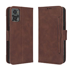 Funda de Cuero Cartera con Soporte Carcasa BY3 para Motorola Moto E22 Marron