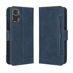 Funda de Cuero Cartera con Soporte Carcasa BY3 para Motorola Moto E22i Azul