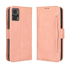 Funda de Cuero Cartera con Soporte Carcasa BY3 para Motorola Moto E22i Rosa