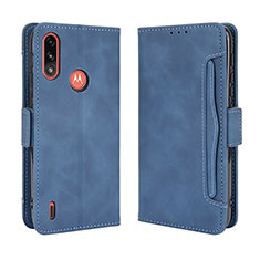 Funda de Cuero Cartera con Soporte Carcasa BY3 para Motorola Moto E7 Power Azul