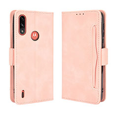 Funda de Cuero Cartera con Soporte Carcasa BY3 para Motorola Moto E7 Power Rosa