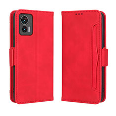 Funda de Cuero Cartera con Soporte Carcasa BY3 para Motorola Moto Edge 30 Neo 5G Rojo