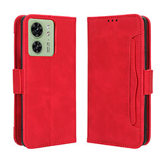 Funda de Cuero Cartera con Soporte Carcasa BY3 para Motorola Moto Edge 40 5G Rojo