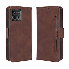 Funda de Cuero Cartera con Soporte Carcasa BY3 para Motorola Moto G72 Marron