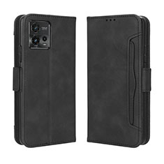 Funda de Cuero Cartera con Soporte Carcasa BY3 para Motorola Moto G72 Negro