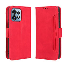 Funda de Cuero Cartera con Soporte Carcasa BY3 para Motorola Moto X40 5G Rojo