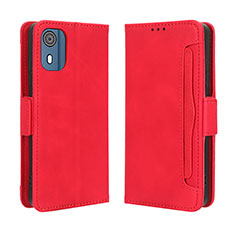 Funda de Cuero Cartera con Soporte Carcasa BY3 para Nokia C02 Rojo