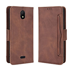 Funda de Cuero Cartera con Soporte Carcasa BY3 para Nokia C100 Marron