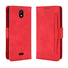 Funda de Cuero Cartera con Soporte Carcasa BY3 para Nokia C100 Rojo